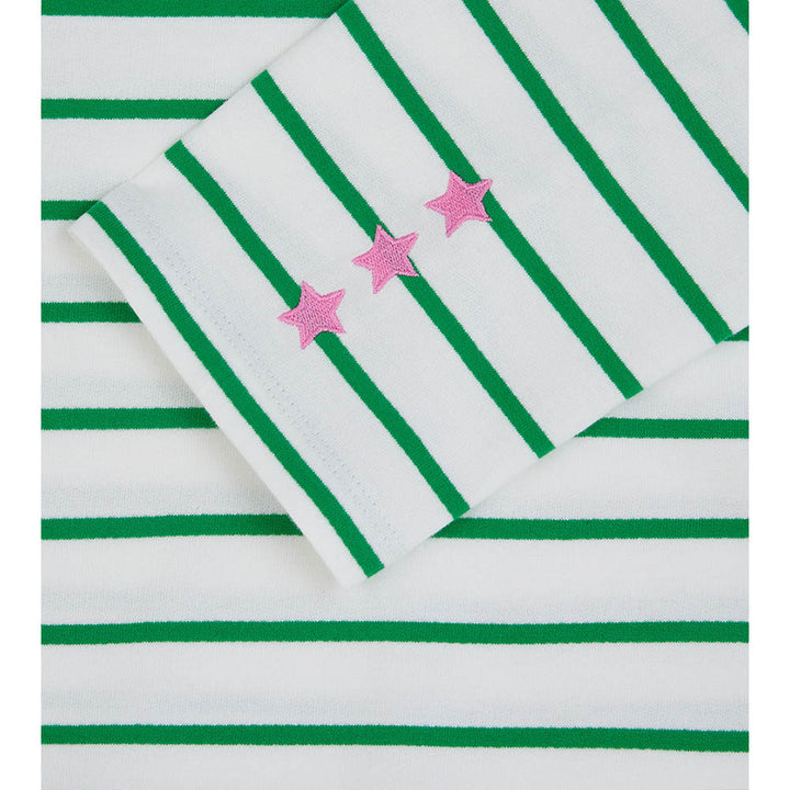Sugarhill Billie Green Stripe & Pink Star Top