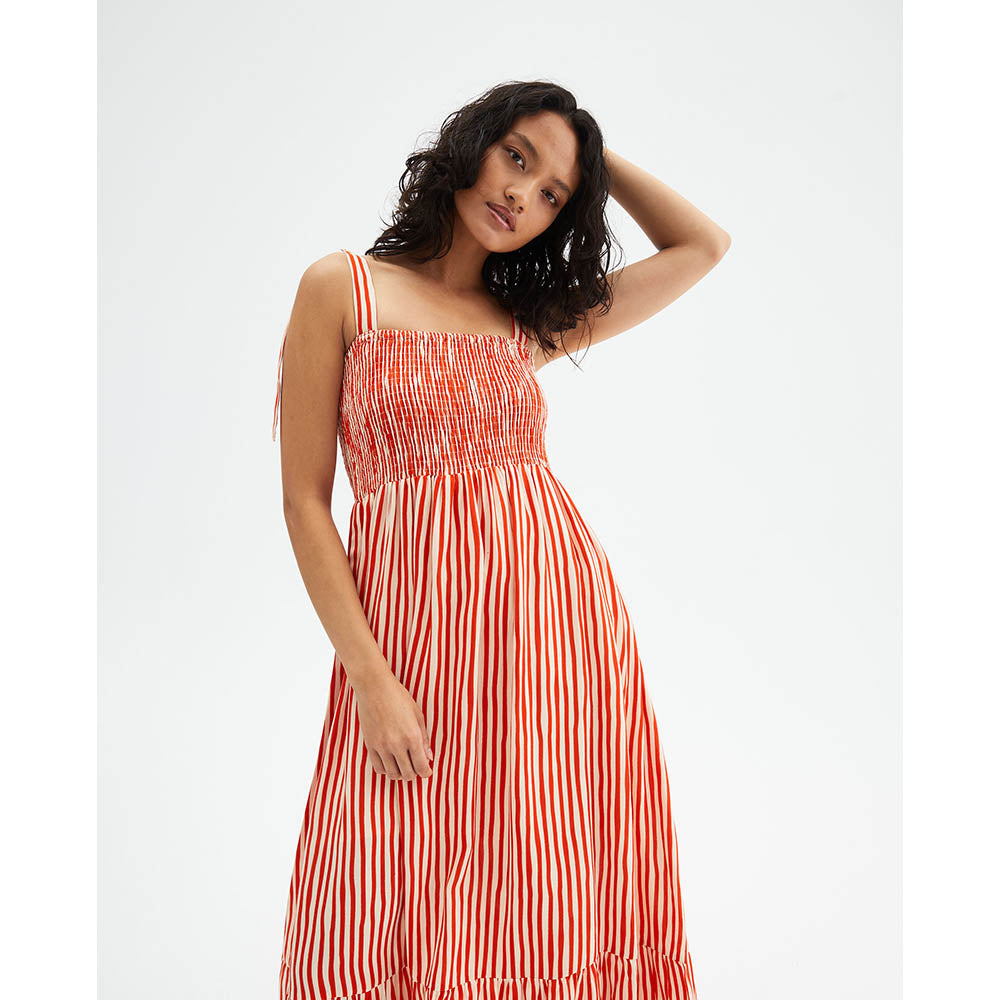 Compañia Fantastica Orange Pin-Stripe Dress