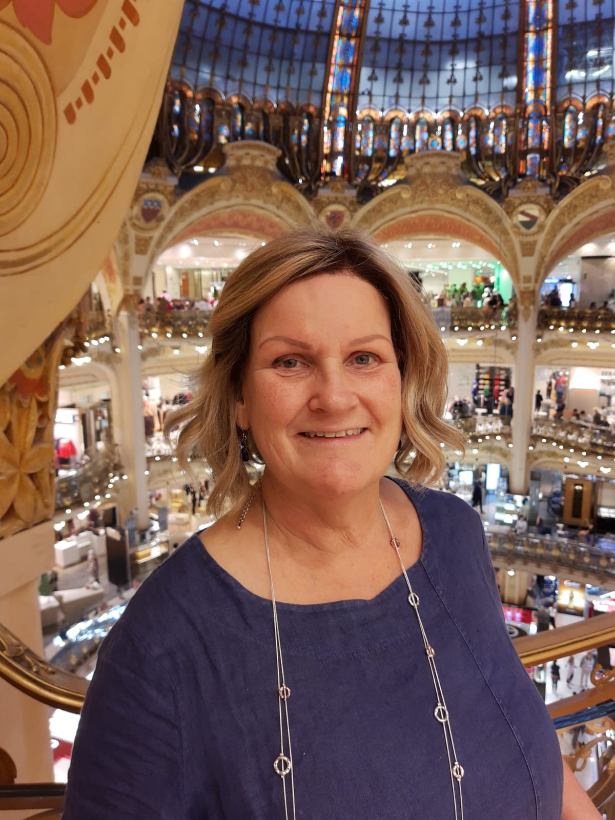 Caroline at Galleries Lafayette in Paris.