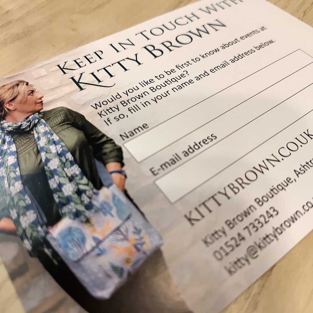 A Keep in Touch with Kitty Brown card.