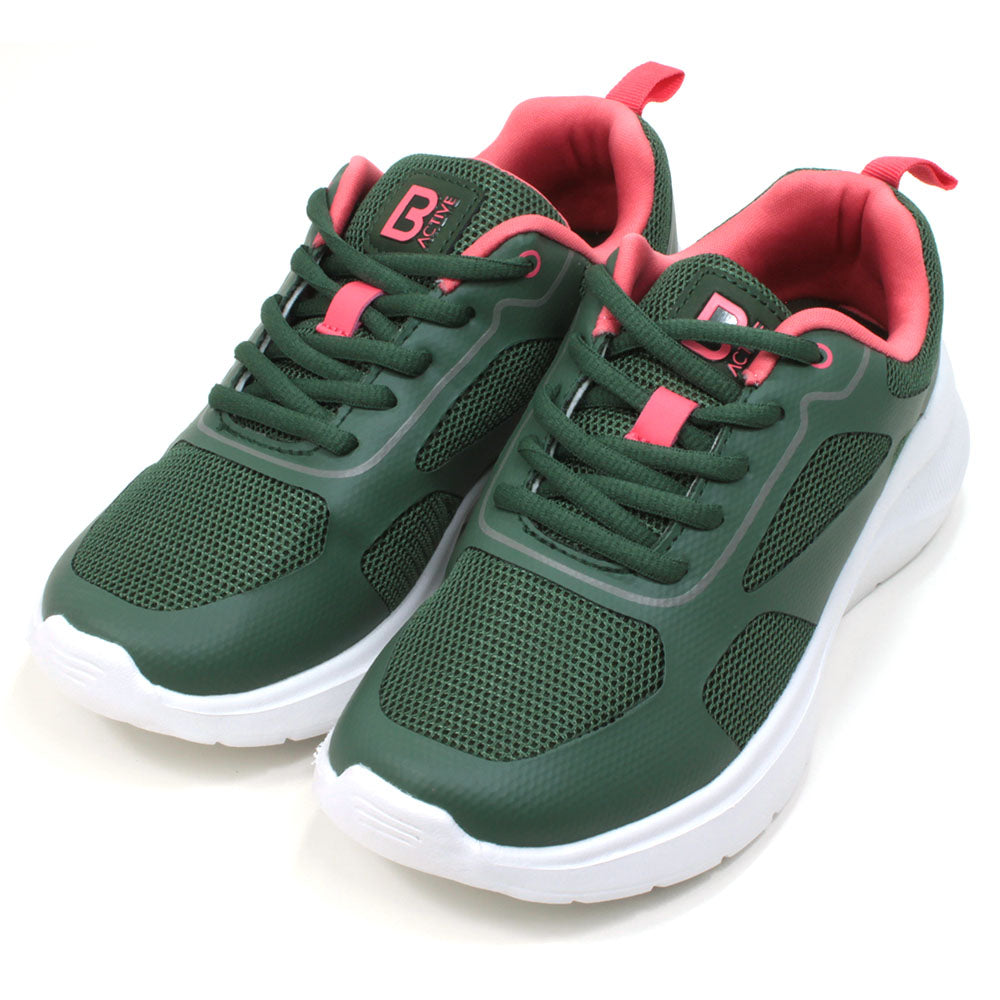 Lightweigh Laced Trainers Green Coral