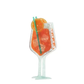 Aperitivo Spritz shaped hair dlip on a white background