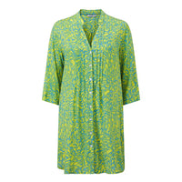 Green and yellow patterned dress