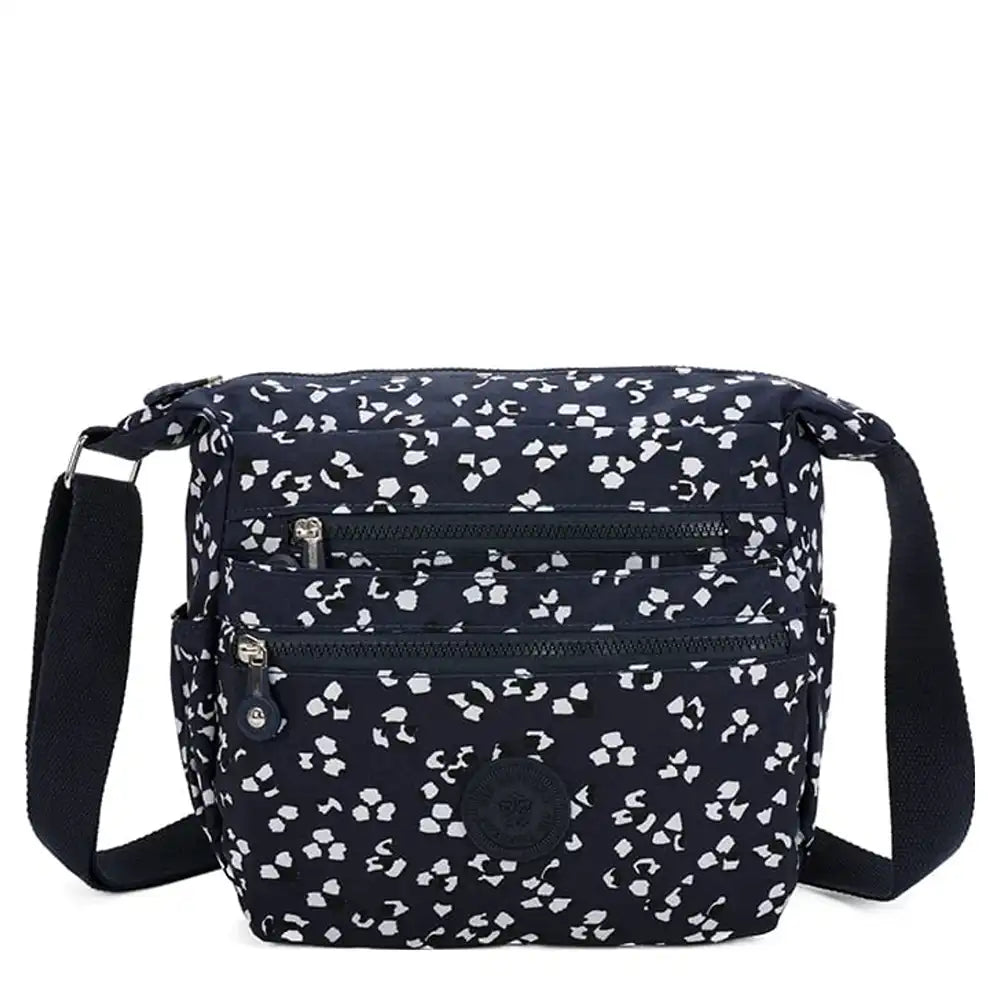 Multi Zip Messenger Bag - Falling Petals