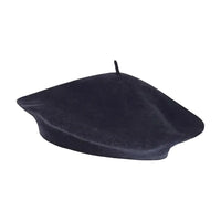 Classic wool beret in navy against a white background.