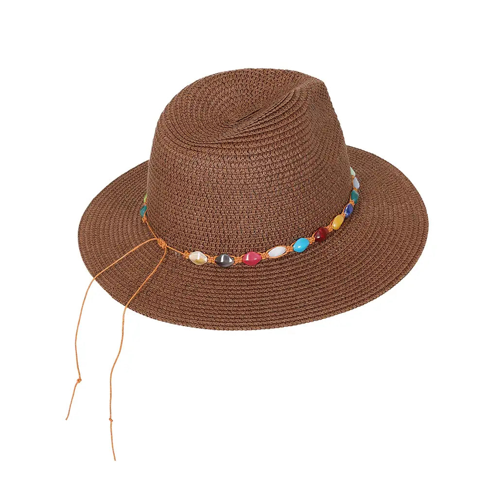 Freda Straw Hat - Caramel Brown