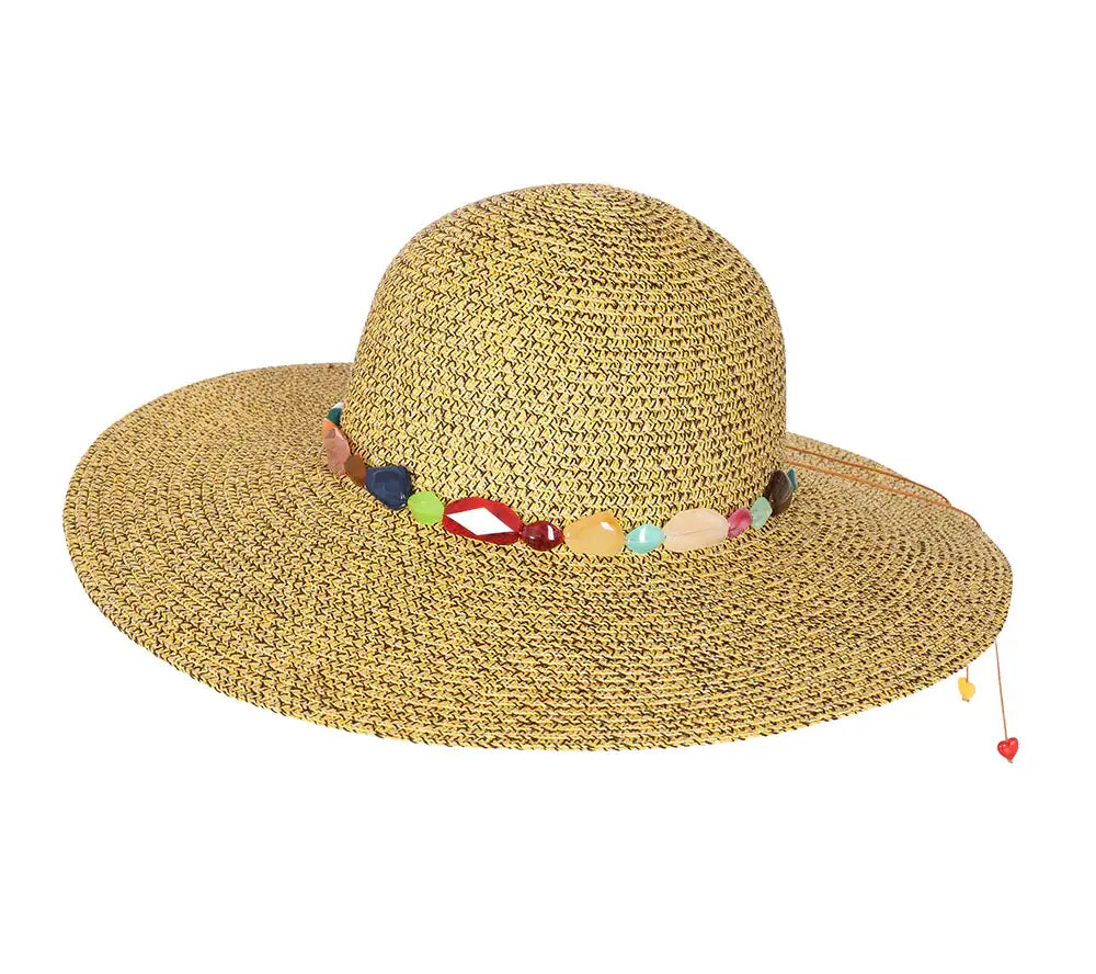Wide Brim Hat - Yellowed Straw
