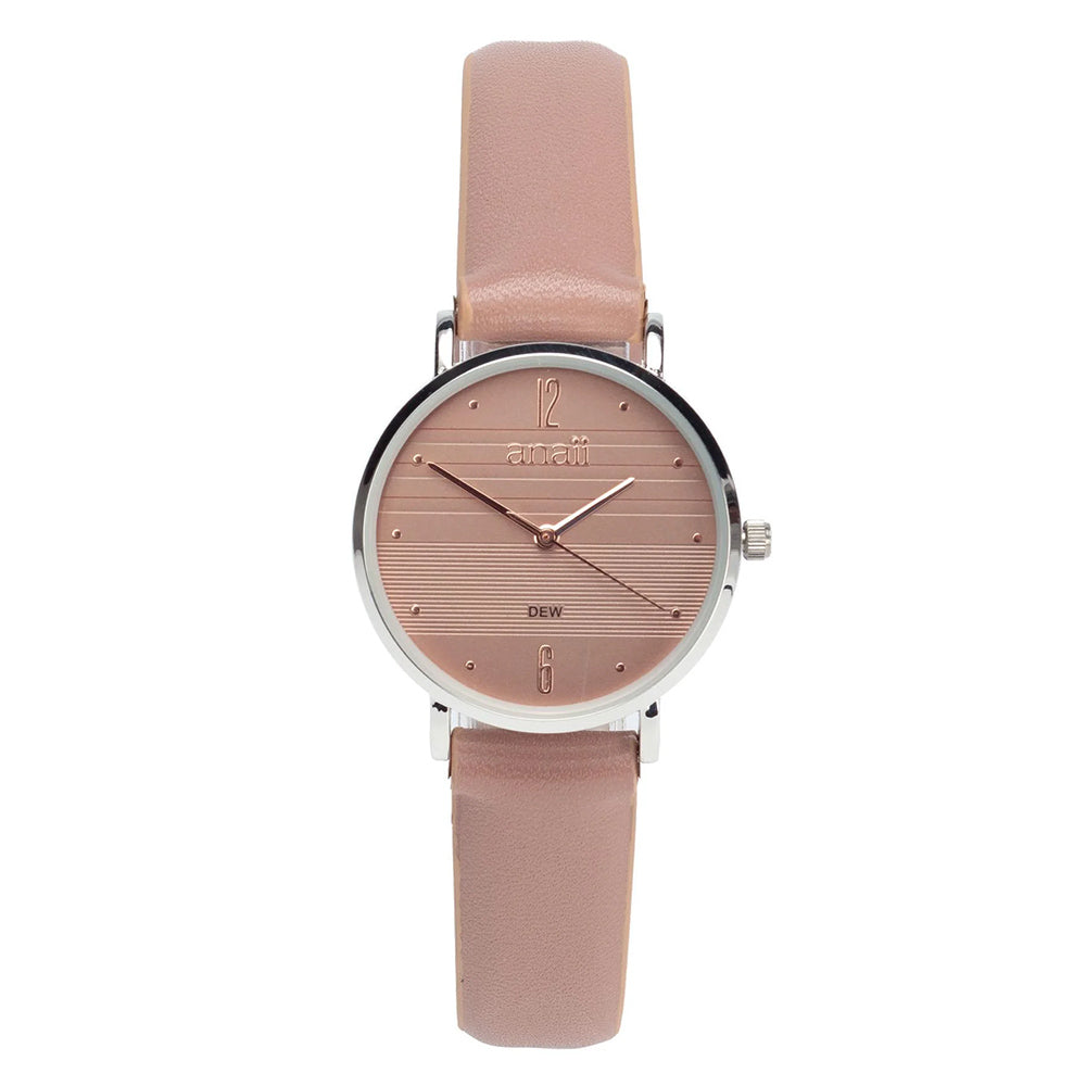 Round Faced Watch in Plum