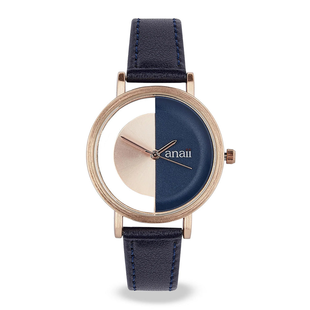 Anaii Eclipse Watch in Navy & Gold