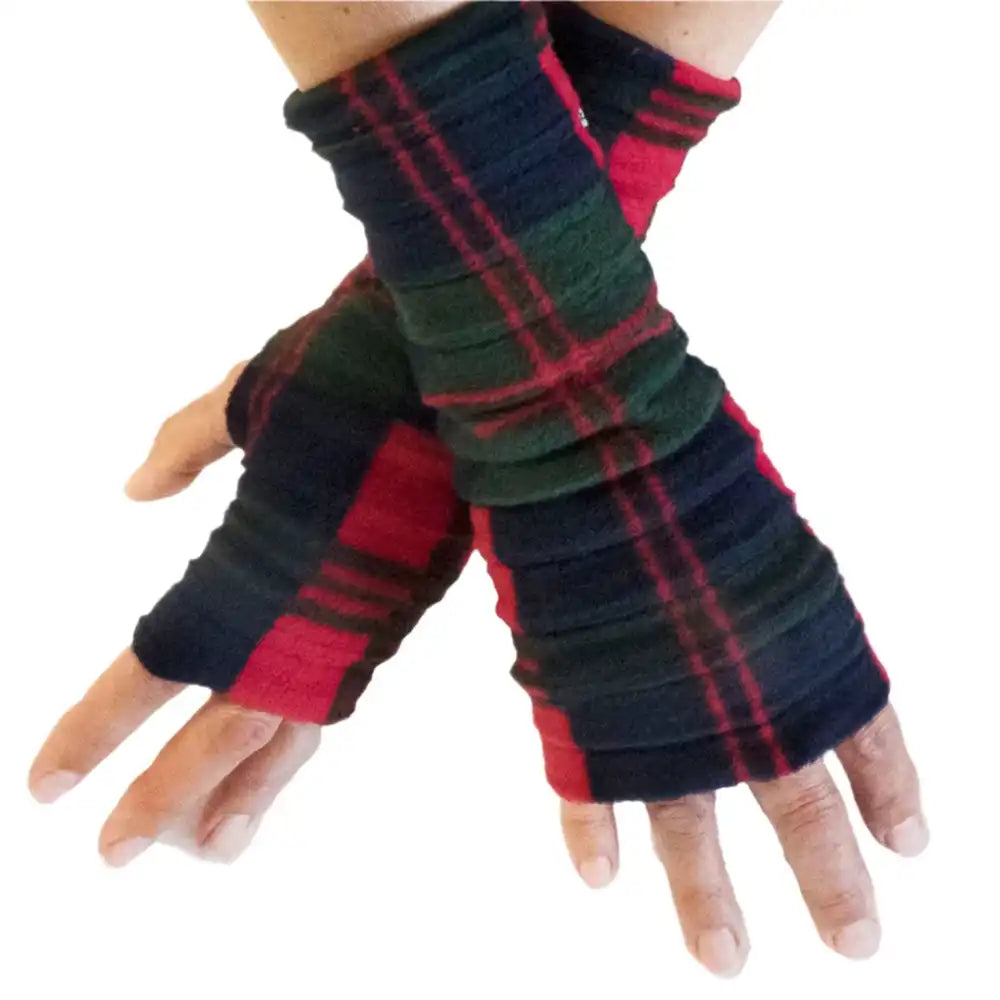 Wristee Fingerless Gloves - Dark Check