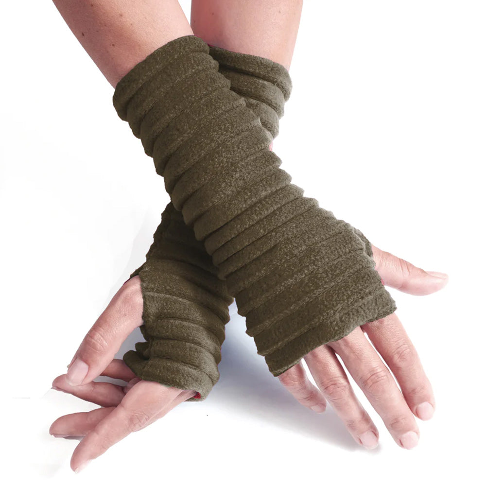 Wristee Fingerless Gloves Recycled Olive