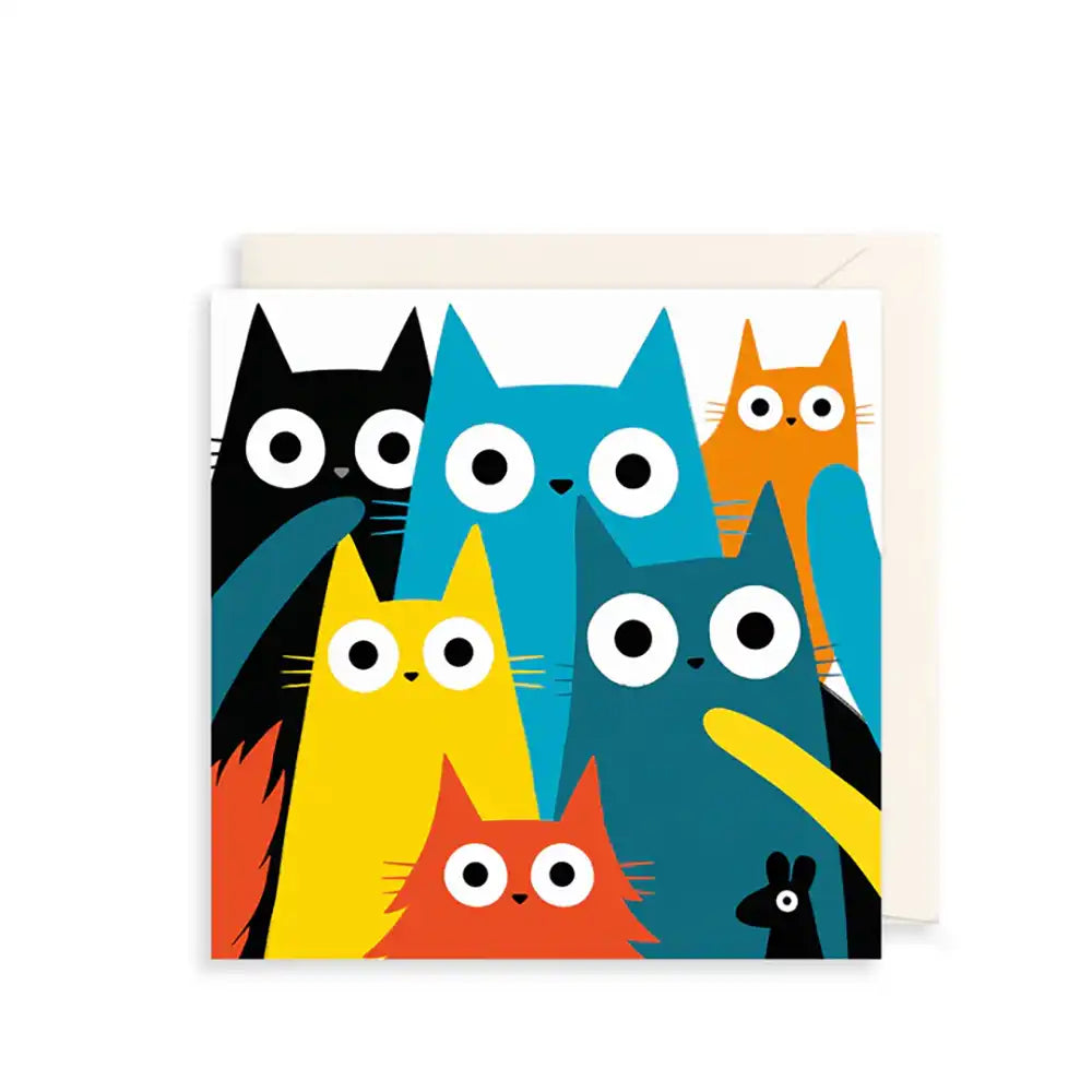 Colourful Cats Greeting Card