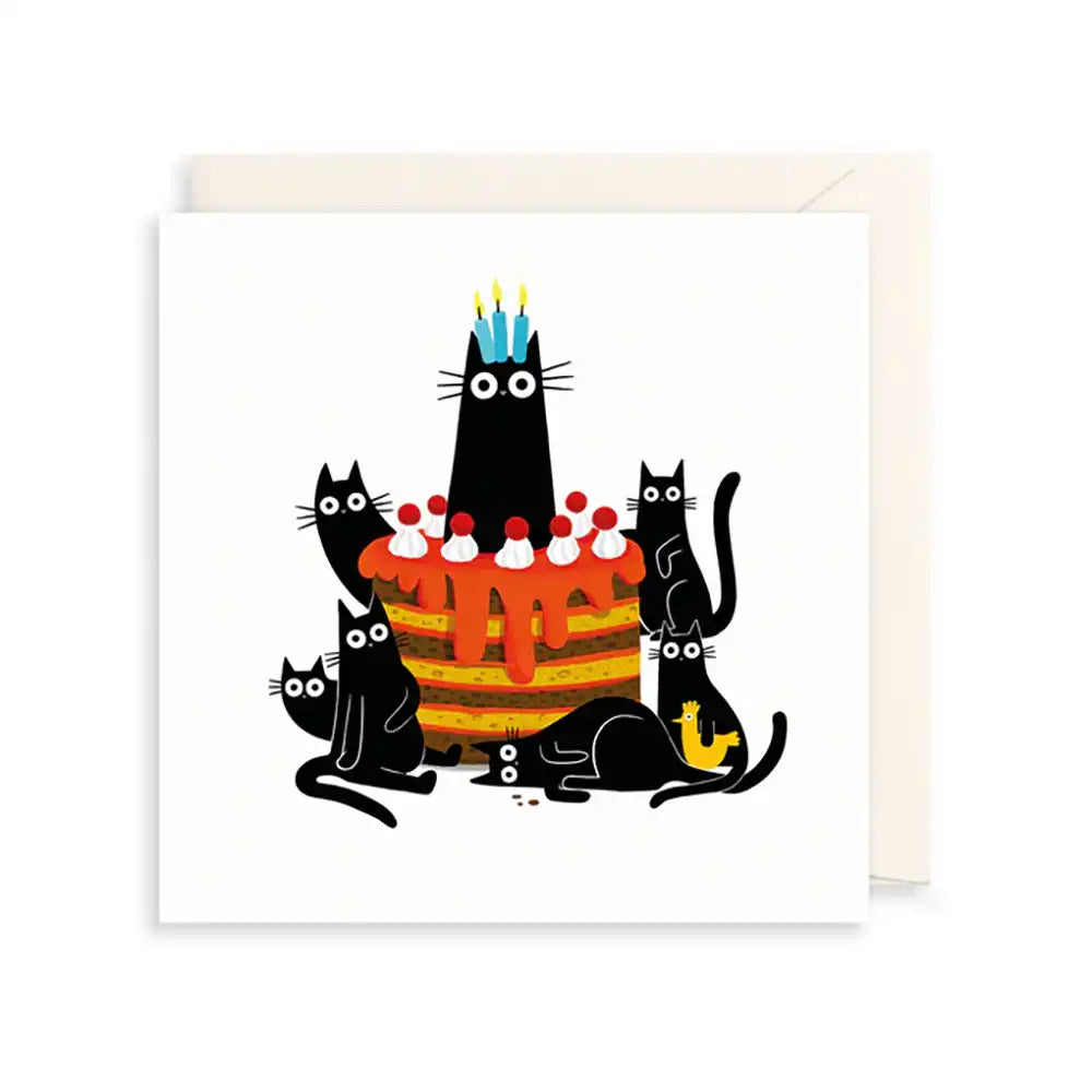 Cat Cake Time Greetings Card