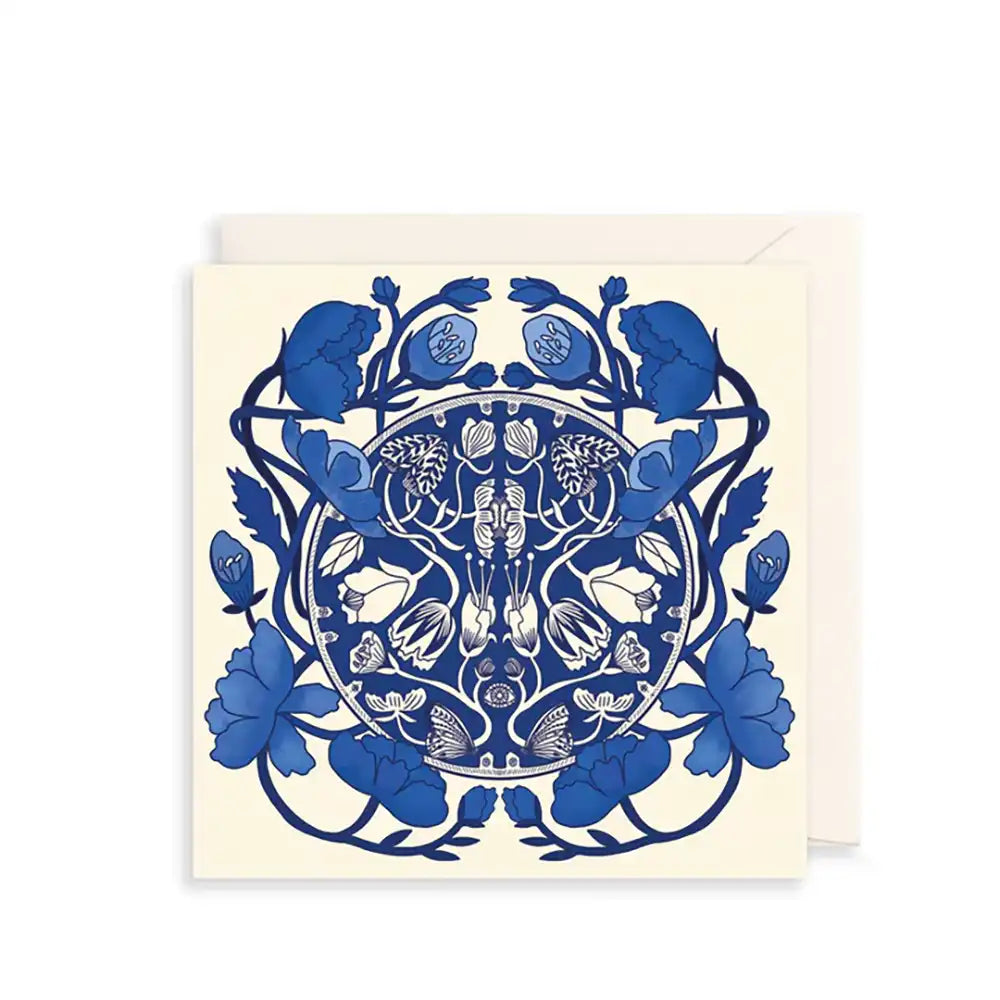 Blue Flowers Greetings Card