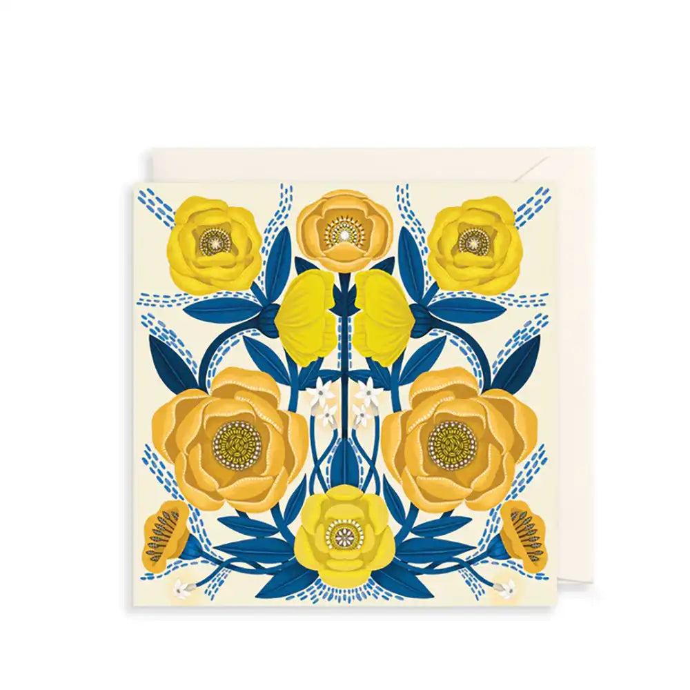 Yellow Kaleidoscope Greetings Card