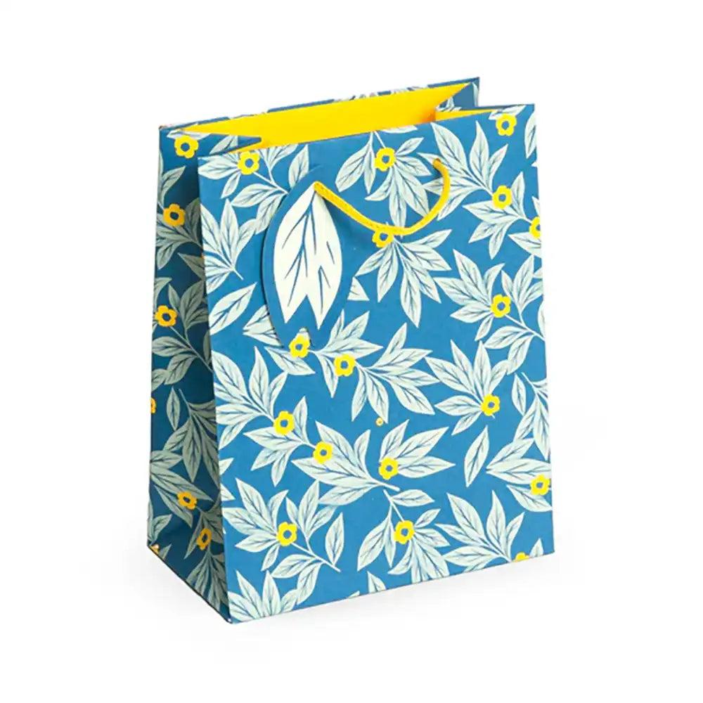 Sustainable Medium Gift Bag - Blue Leaf