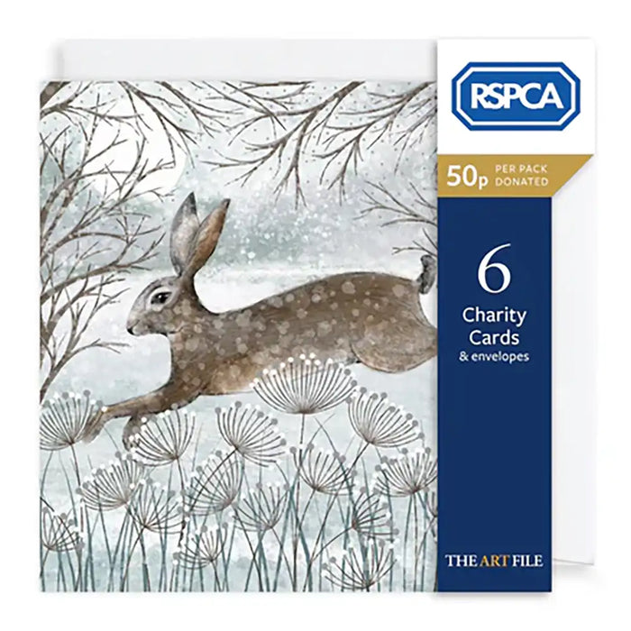 Pack of 6 charity cards with a rabbit illustration and RSPCA branding.