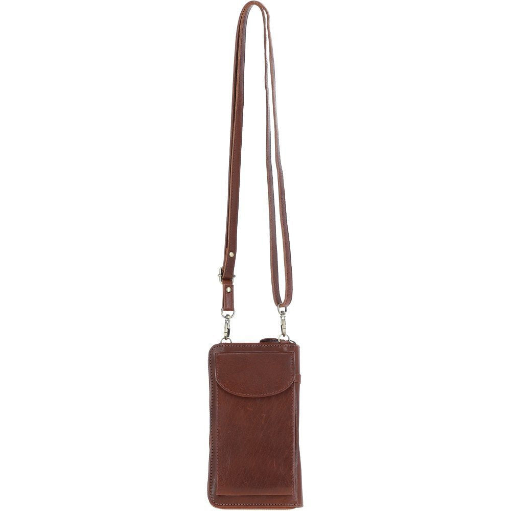 Ashwood Leather Phone Bag in Chestnut