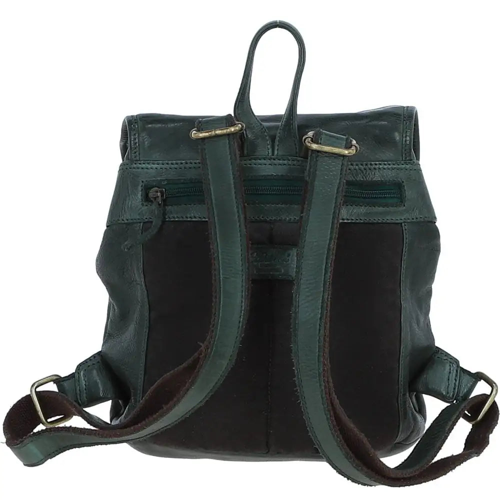 Slouched Leather Backpack - Green