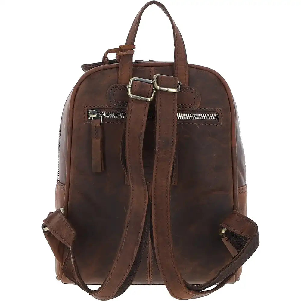 Tenbury Small Leather Backpack - Brown Suede