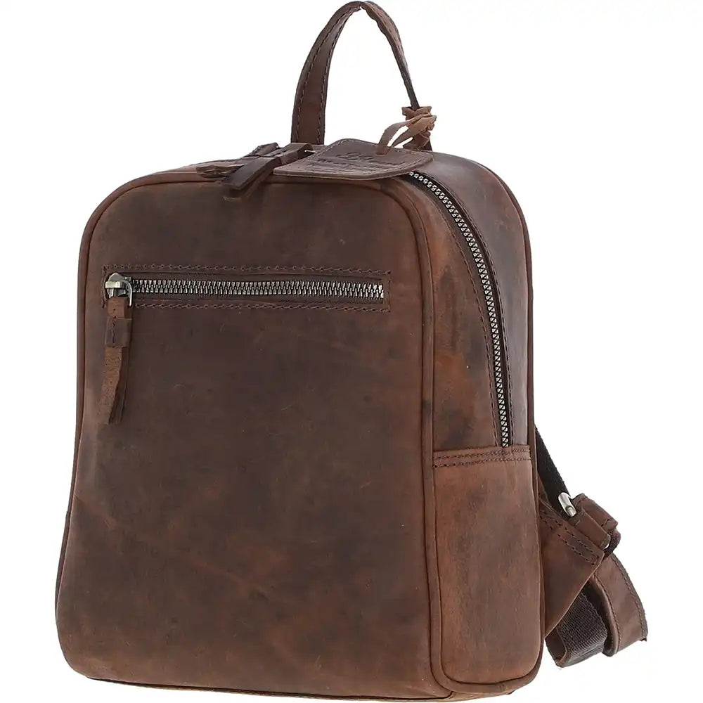 Tenbury Small Leather Backpack - Brown Suede