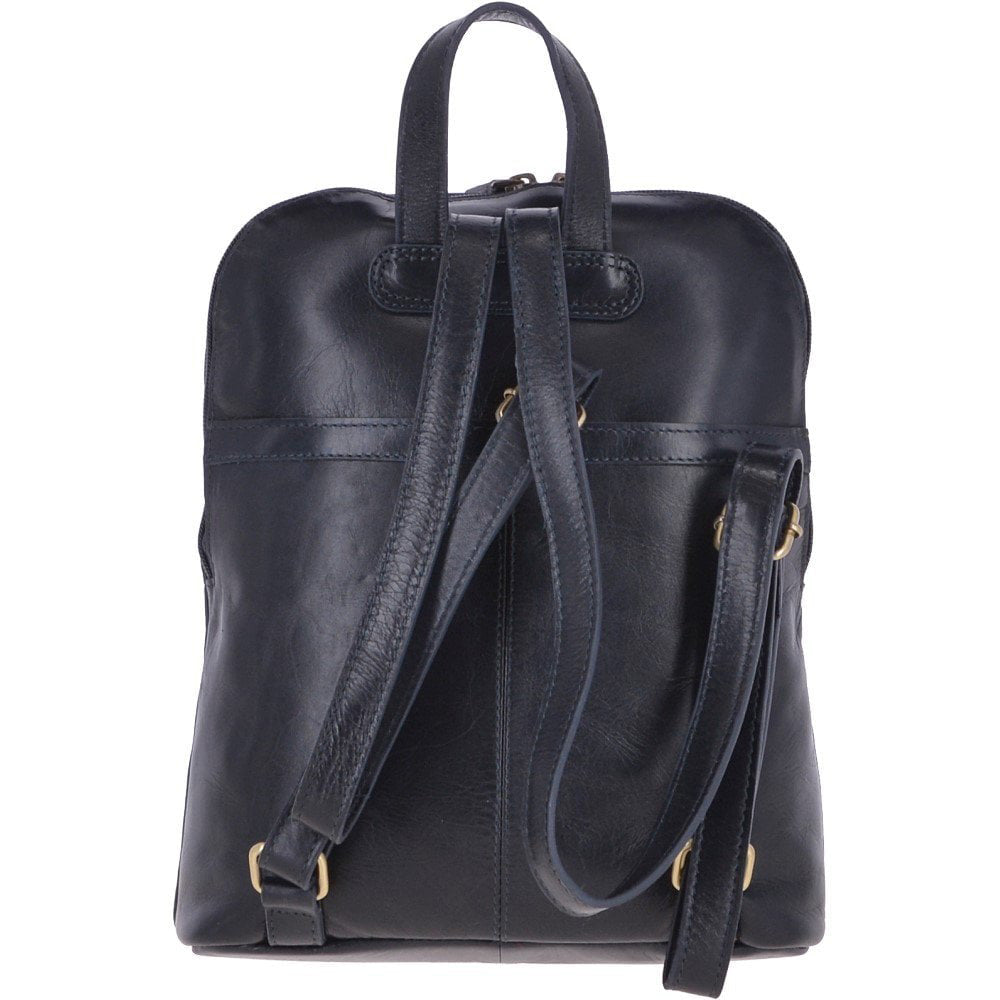 Ashwood Leather Small Backpack in Navy
