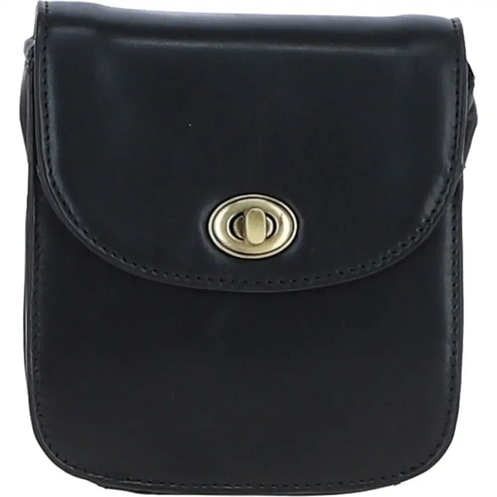 Turn Lock Small Boxy Bag - Black