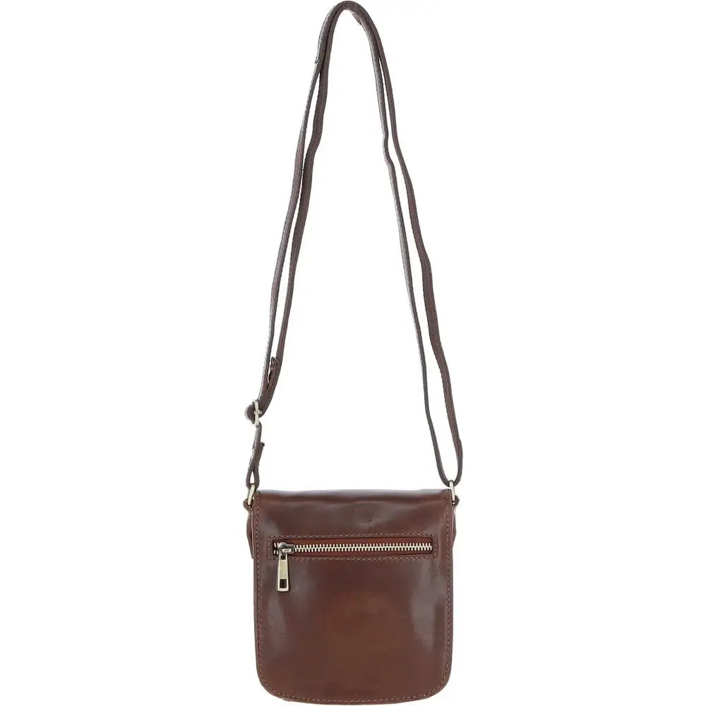 Turn Lock Small Boxy Bag - Chestnut