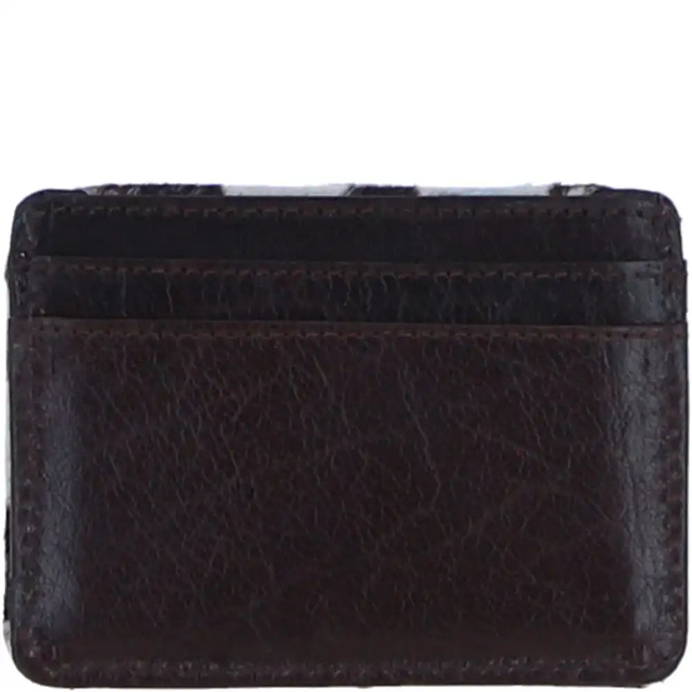 Black leather wallet on a white background