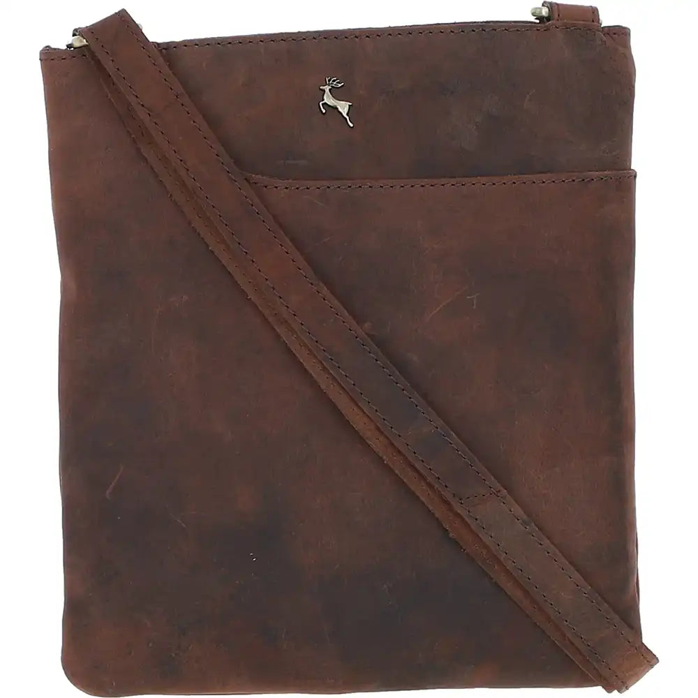 Leather Crossbody Scoop Reporter Bag