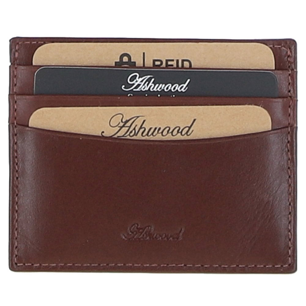 Ashwood Leather card wallet in brown leather.