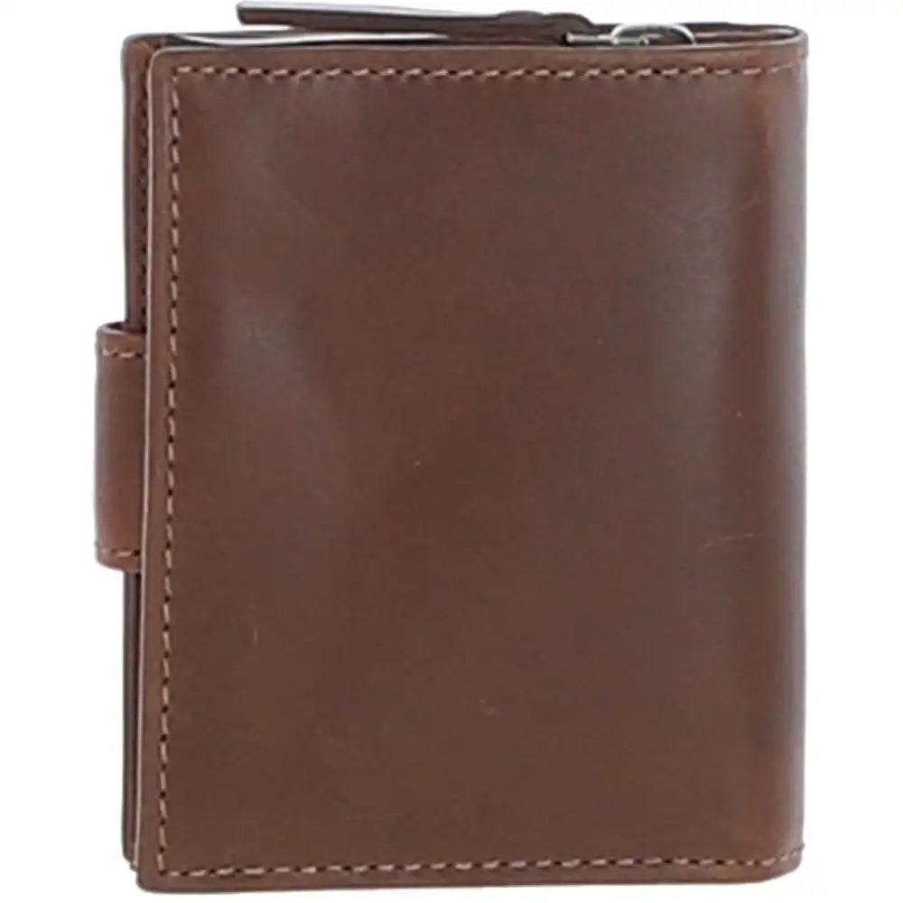 Brown leather wallet on a white background