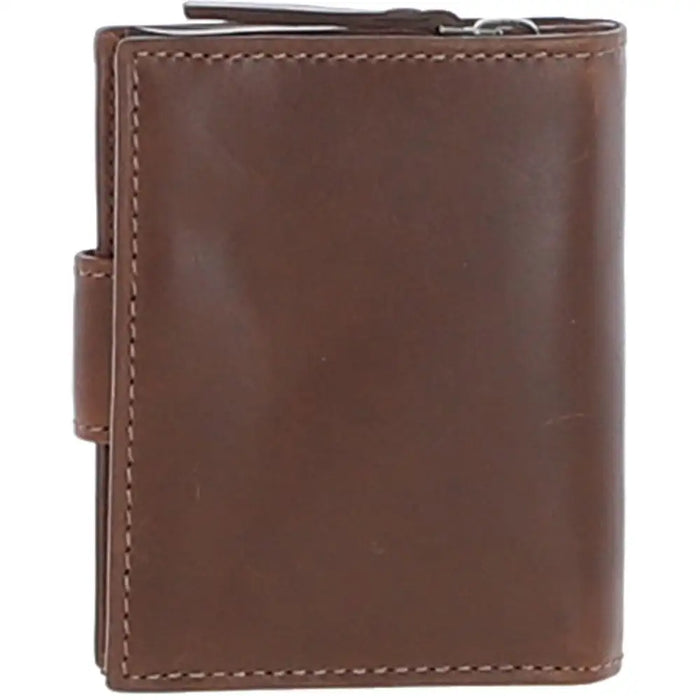 Brown leather wallet on a white background