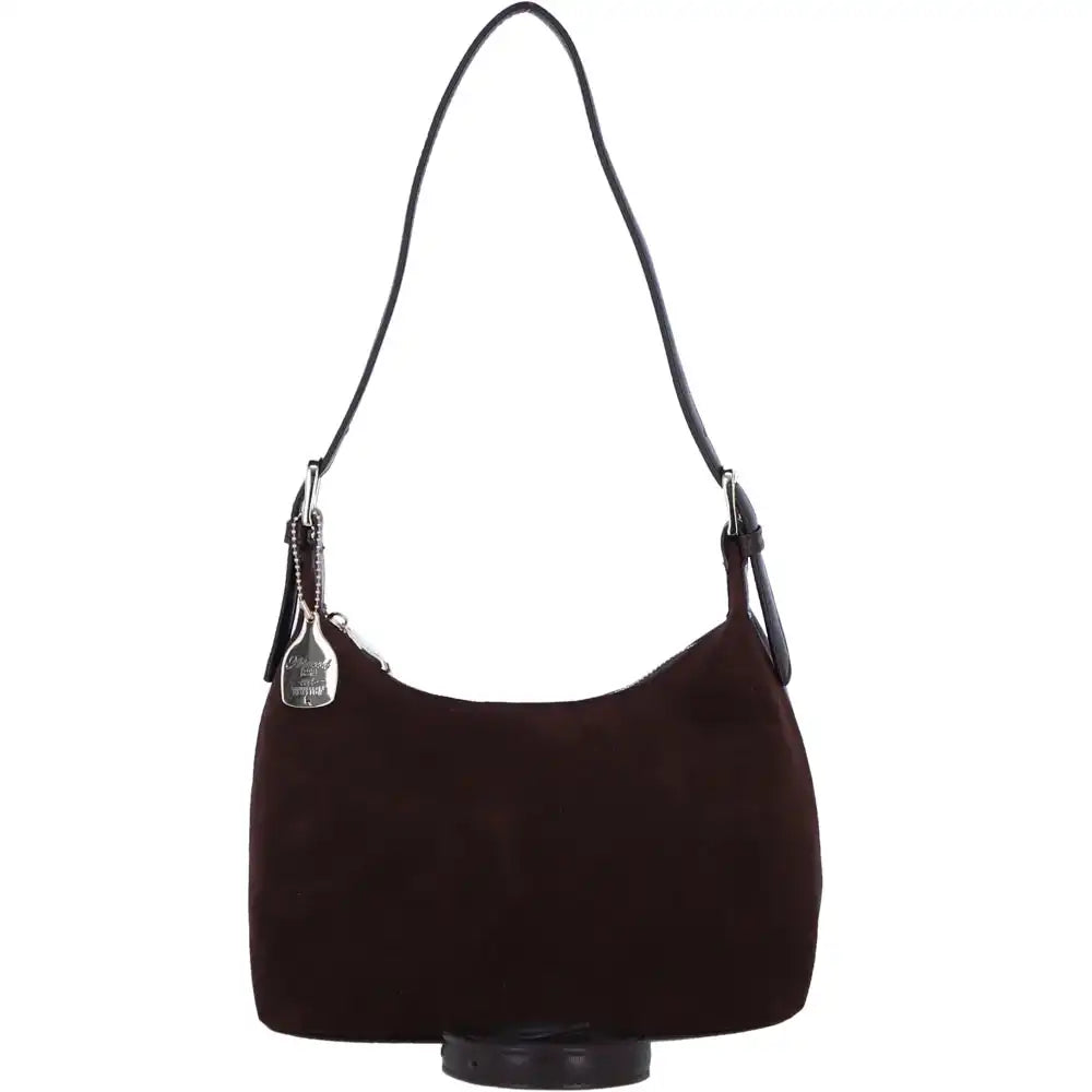 Leather Grab Bag - Deep Brown Suede