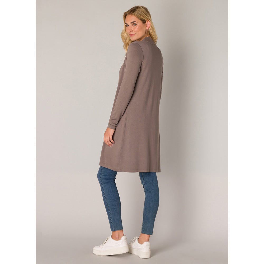 Longline Cardigan - Taupe