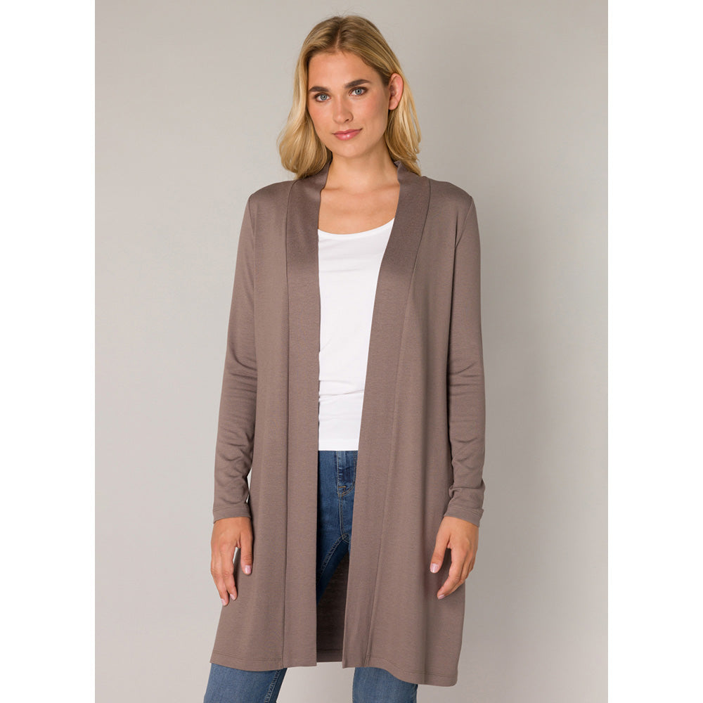 Longline Cardigan - Taupe