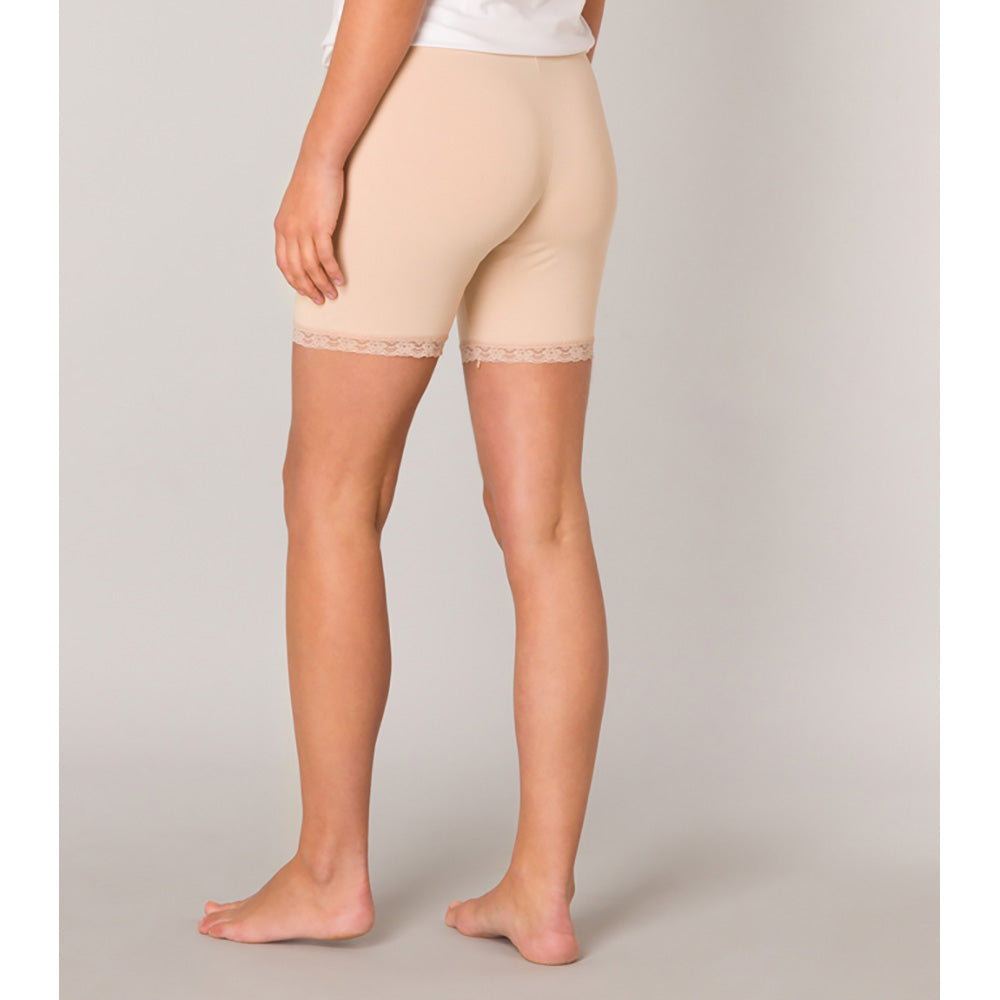 Lace Trim Cycle Shorts - Nude