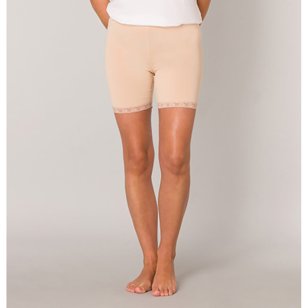 Lace Trim Cycle Shorts - Nude