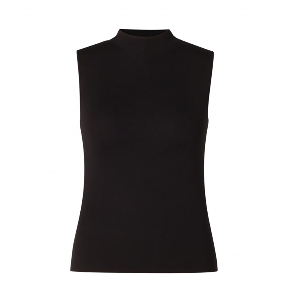 Fine Knit Black Sleeveless Top