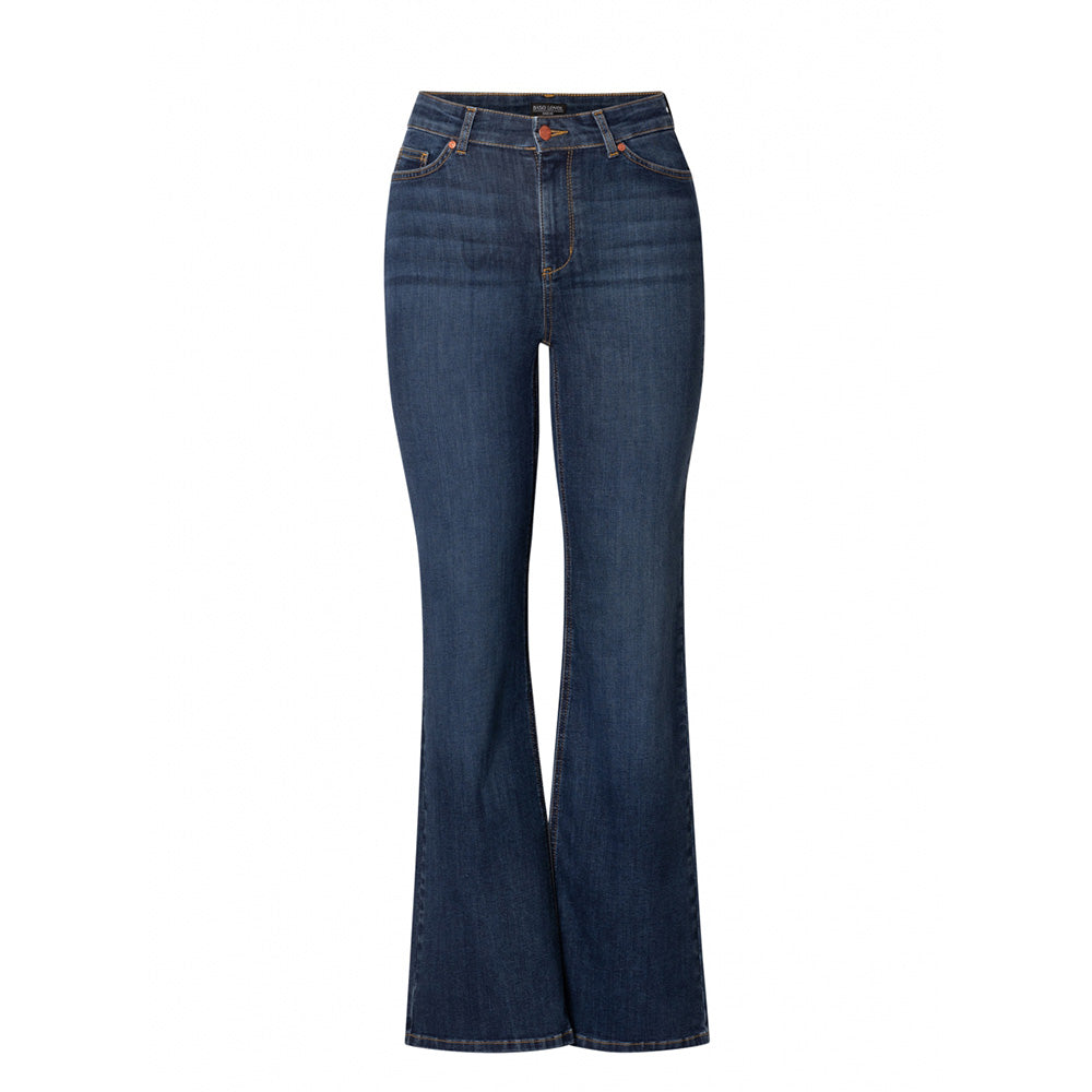 Flared Denim Jeans - Mid Blue