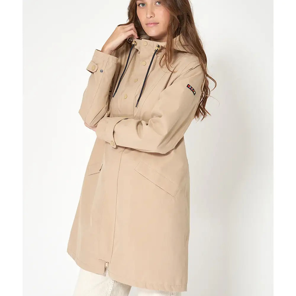 Long Waterproof Raincoat - Bisque