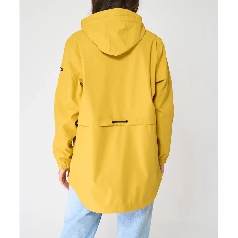 Waterproof Drawstring Jacket - Mustard