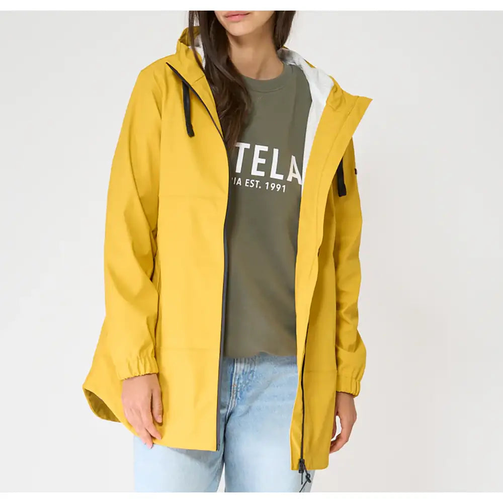 Waterproof Drawstring Jacket - Mustard