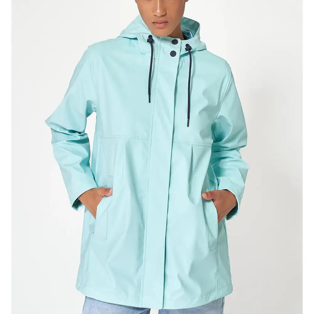 Short Waterproof Raincoat - Cadet Blue