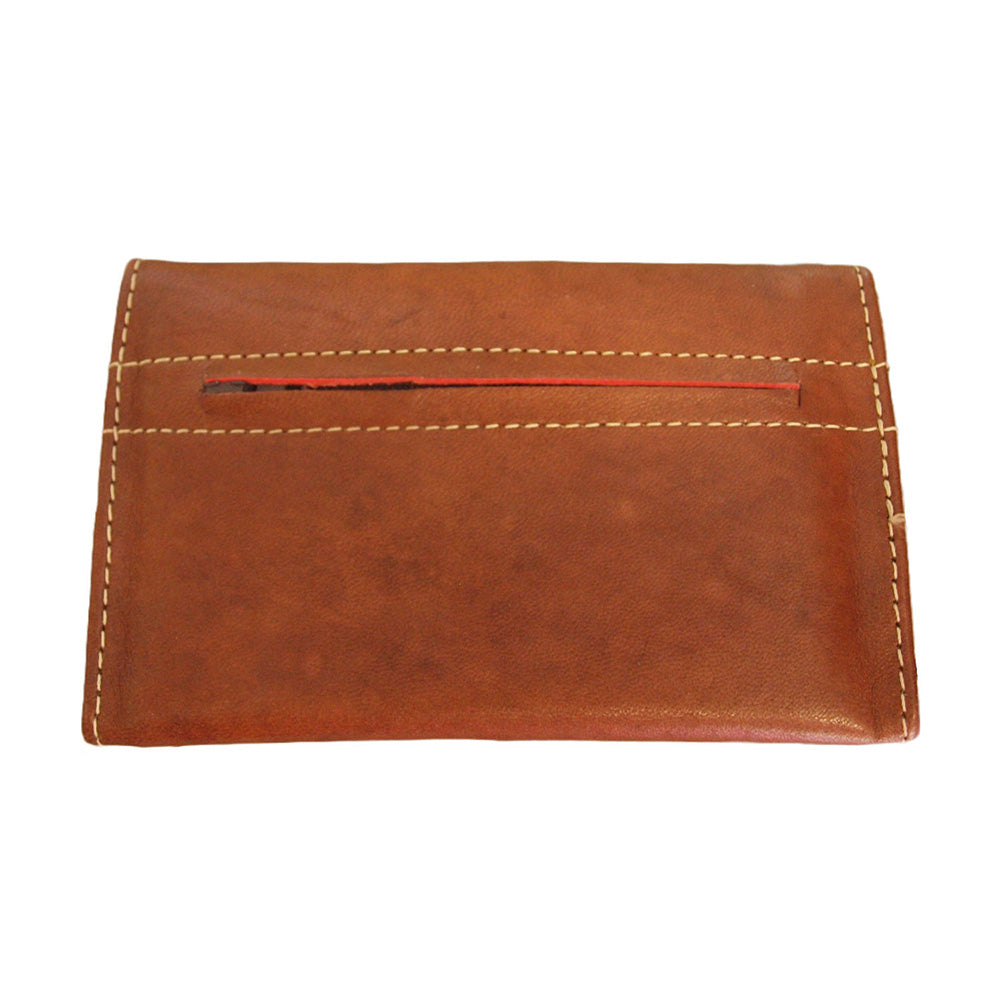 Small Leather Trifold Purse - Honey