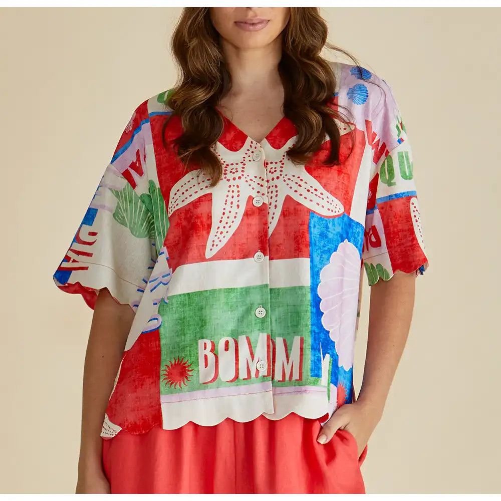 Sea Scarlett Shirt - Seashell Print