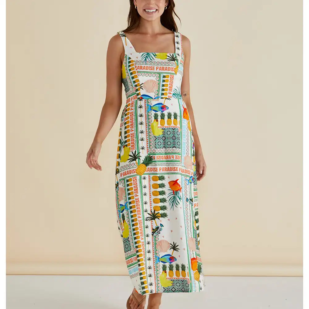 Tegan Midi Dress - Paradise Print