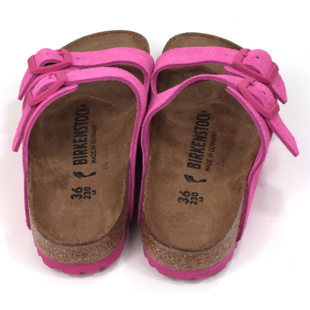 Arizona Suede Sandals in Fuchsia Tulip