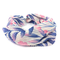 Multicolored patterned scarf on a white background