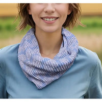 Ribbed lilac scarf with pale pink tree of life